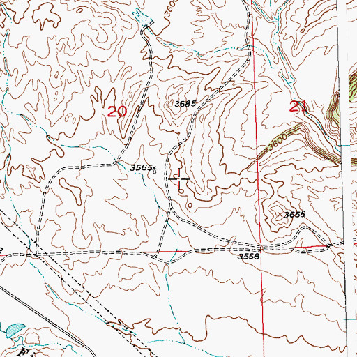 Topographic Map of 02N25E20D___01 Well, MT
