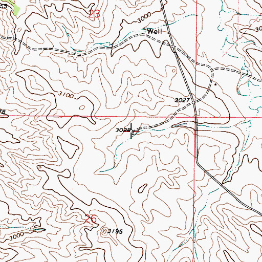 Topographic Map of 02N47E26ABAD01 Well, MT