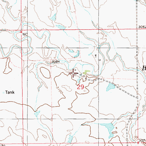 Topographic Map of 02N61E29BDDA01 Well, MT