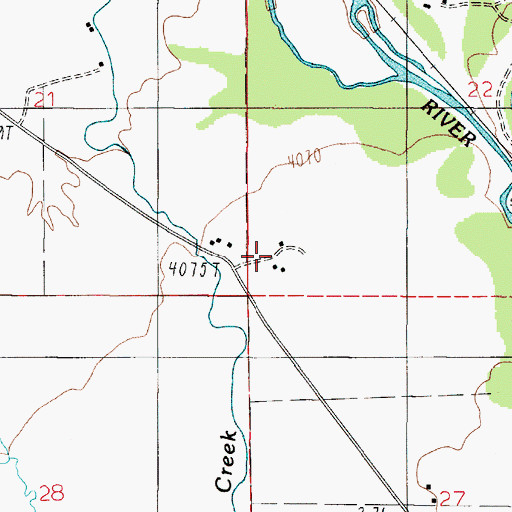Topographic Map of 02N02E22CCC_01 Well, MT