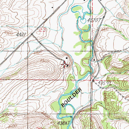 Topographic Map of 02N03W23DDBD01 Well, MT