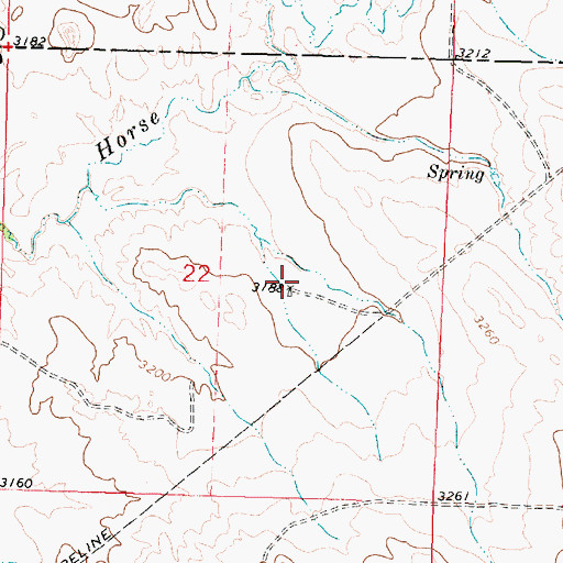 Topographic Map of 02N37E22DBAB01 Well, MT