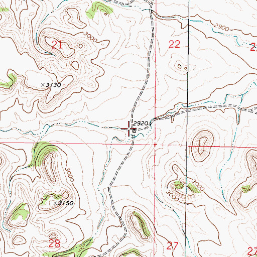 Topographic Map of 02N44E21DDDC01 Well, MT