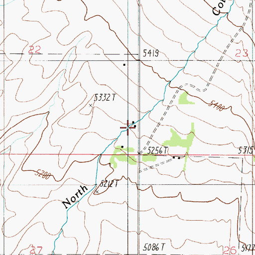Topographic Map of 02N05E22DDAD01 Well, MT