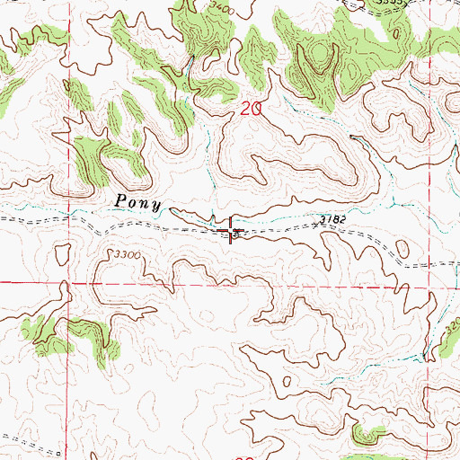 Topographic Map of 02N42E20CDAD01 Well, MT
