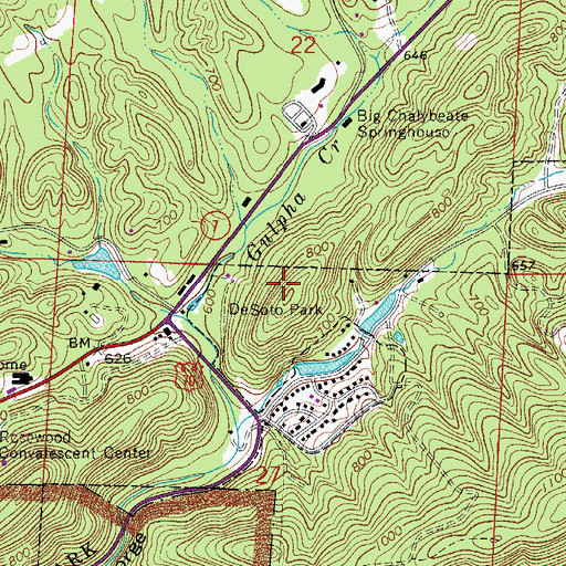 Topographic Map of Upper Dam, AR