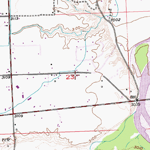 Topographic Map of 02N27E23DBBB01 Well, MT