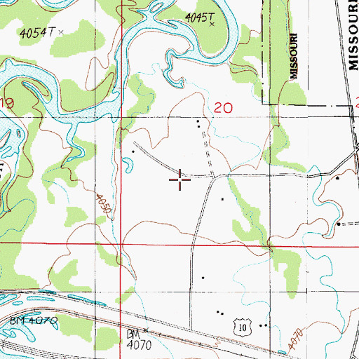 Topographic Map of 02N02E20CCAA01 Well, MT