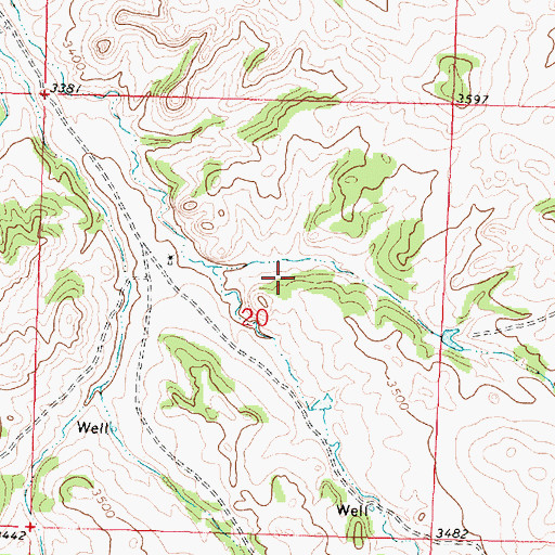 Topographic Map of 02N38E20DBAC01 Spring, MT