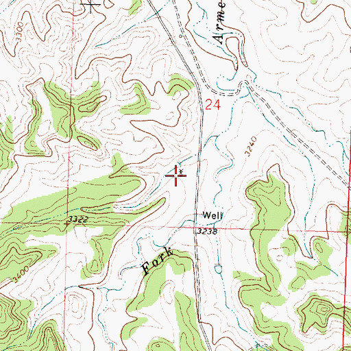 Topographic Map of 02N39E24CDAB01 Well, MT