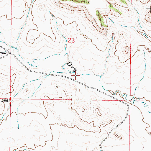 Topographic Map of 02N44E23DCBA01 Well, MT