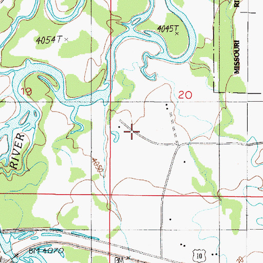 Topographic Map of 02N02E20CBDC01 Well, MT