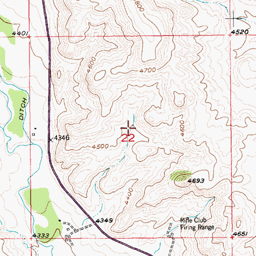 Topographic Map of 02N14E22____01 Well, MT