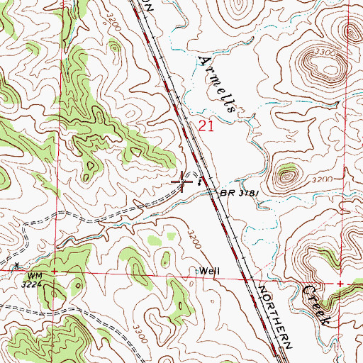 Topographic Map of 02N41E21CADA01 Well, MT