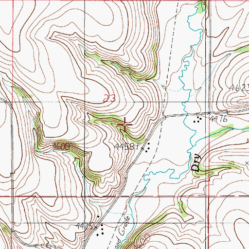 Topographic Map of 02N04E23DB__01 Well, MT
