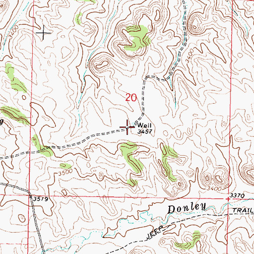 Topographic Map of 02N39E20DBCB01 Well, MT