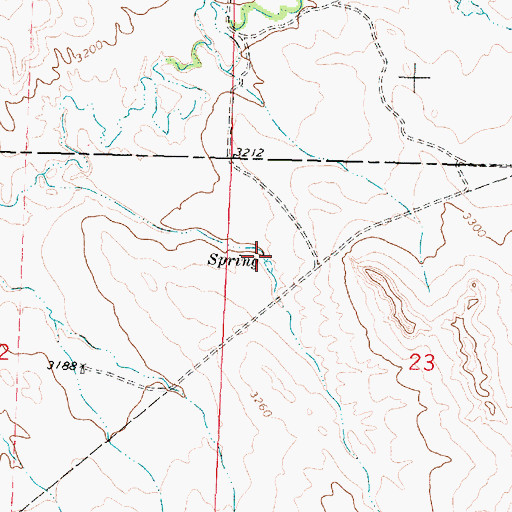 Topographic Map of 02N37E23BBCD01 Spring, MT