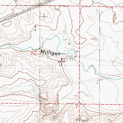 Topographic Map of 02N01W22DABA01 Well, MT