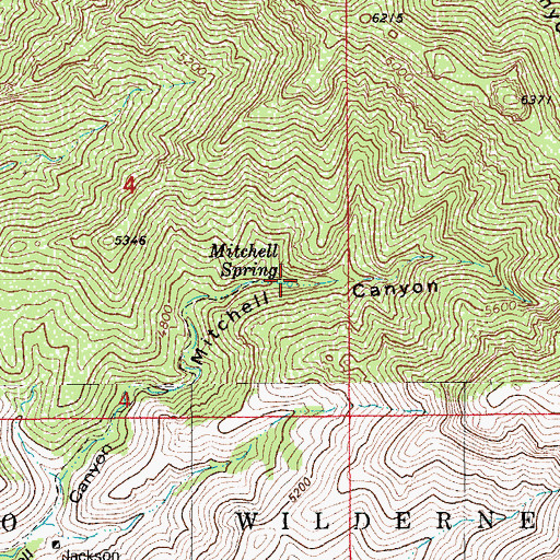 Topographic Map of Mitchell Spring, AZ