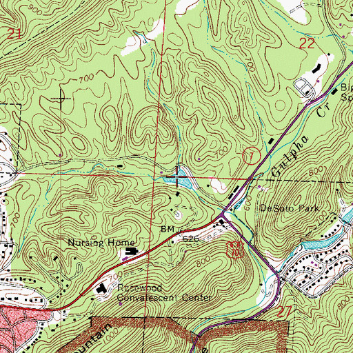 Topographic Map of Desoto Lake, AR