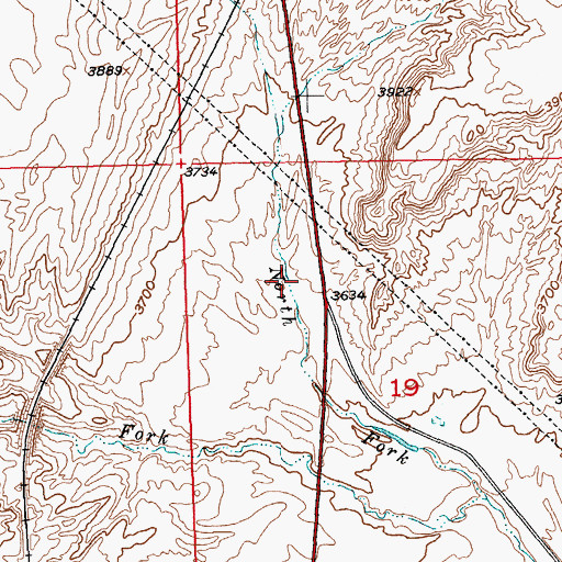 Topographic Map of 02N25E19B___01 Well, MT