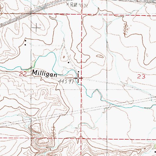 Topographic Map of 02N01W22ADDD01 Well, MT