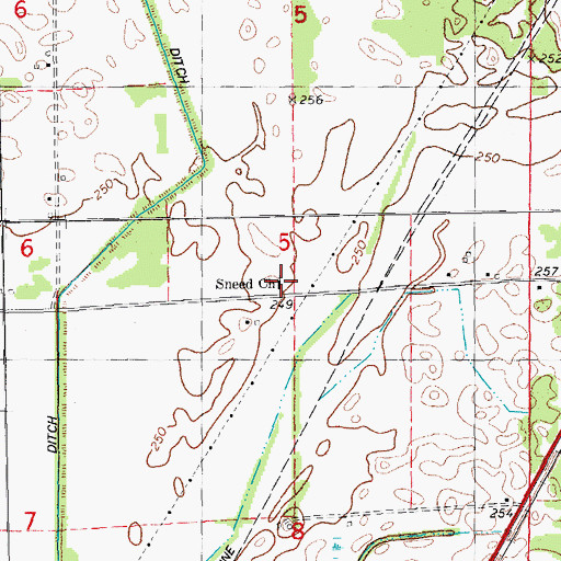 Topographic Map of Sneed School (historical), AR