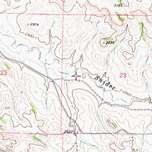 Topographic Map of 02N43E23CBBA01 Well, MT
