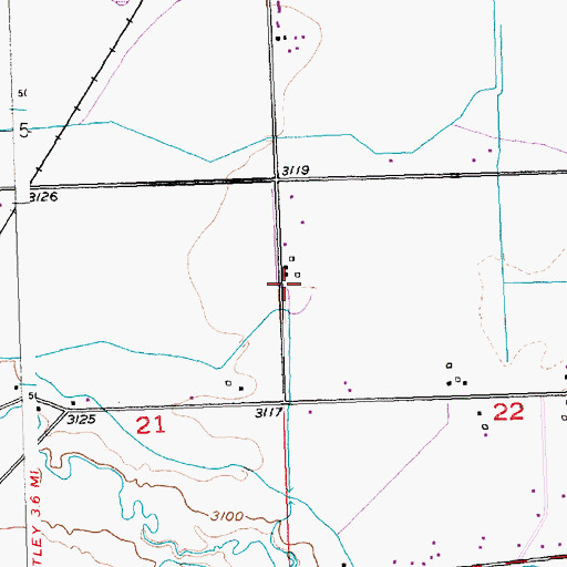 Topographic Map of 02N27E22BBCC01 Well, MT