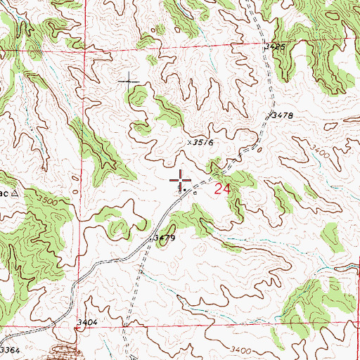 Topographic Map of 02N41E24CAAB01 Well, MT