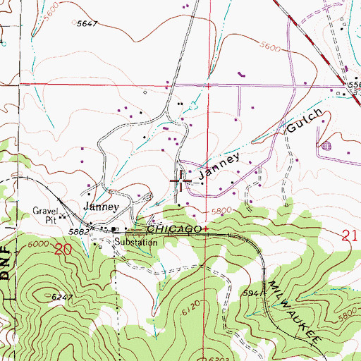 Topographic Map of 02N07W20ADA_01 Well, MT