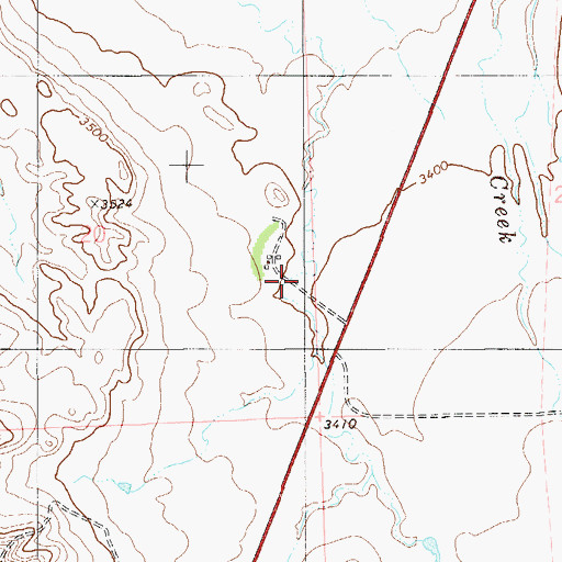Topographic Map of 02N58E20DAD_01 Well, MT