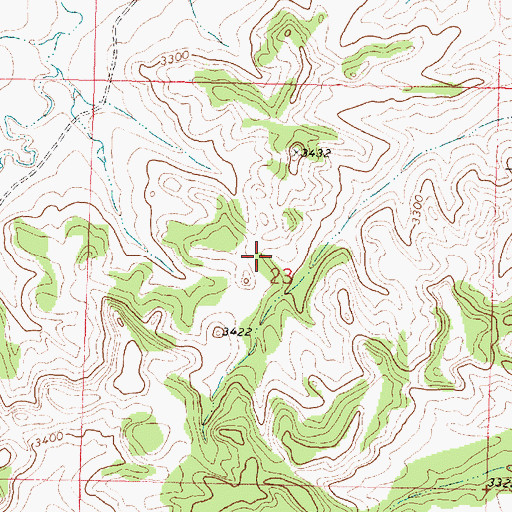 Topographic Map of 02N39E23CAAB01 Well, MT