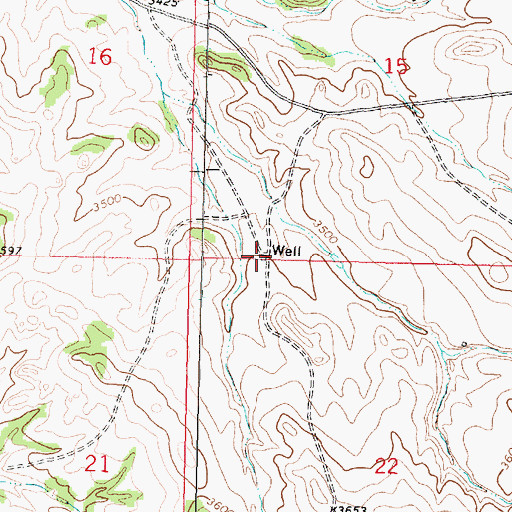 Topographic Map of 02N38E22BBAB01 Well, MT