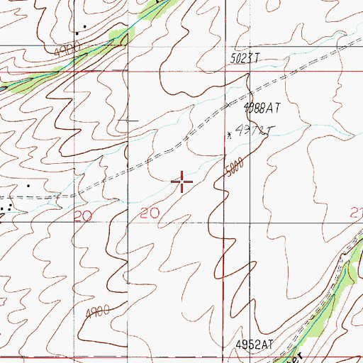 Topographic Map of 02N05E21BBCC01 Well, MT