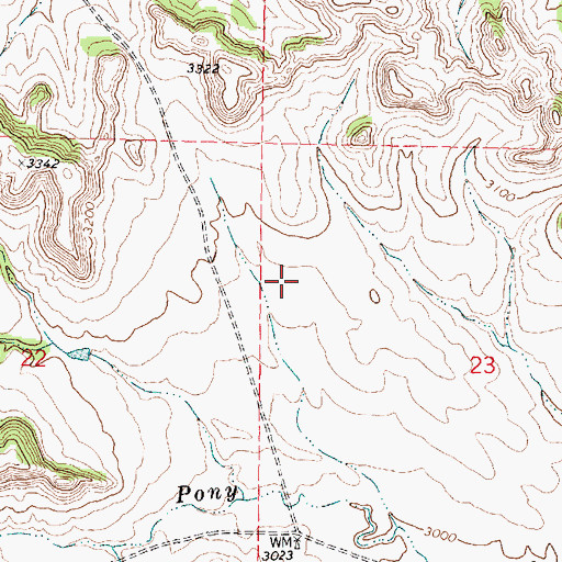 Topographic Map of 02N42E23CCCA01 Well, MT