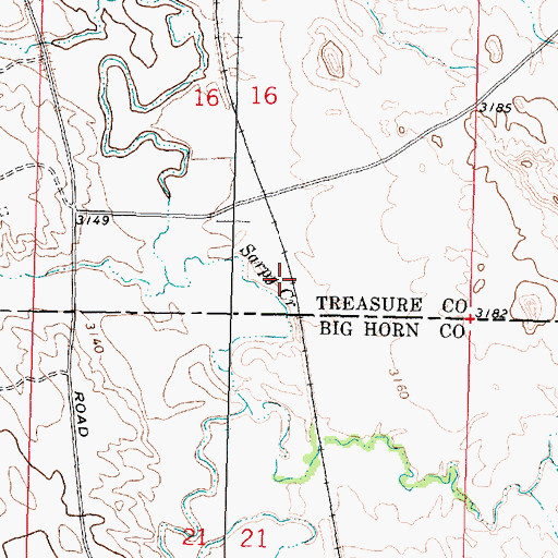 Topographic Map of 02N37E16DCCD01 Well, MT