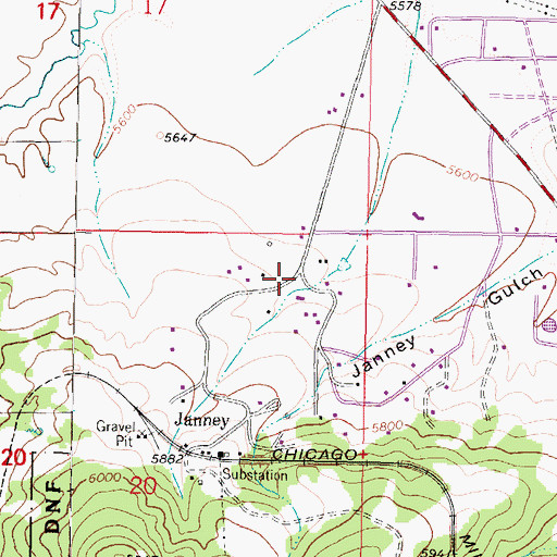 Topographic Map of 02N07W20AAB_01 Well, MT