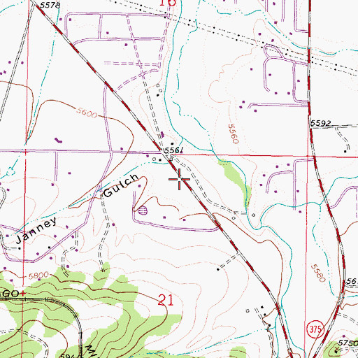 Topographic Map of 02N07W21ABB_01 Well, MT