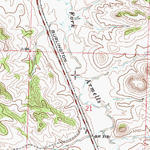 Topographic Map of 02N41E21BADB01 Well, MT