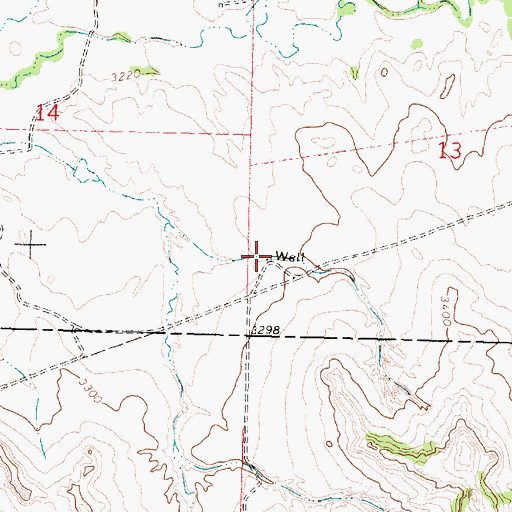 Topographic Map of 02N37E13CCBC01 Well, MT