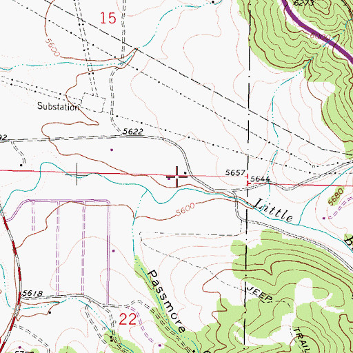 Topographic Map of 02N07W15DDC_01 Well, MT
