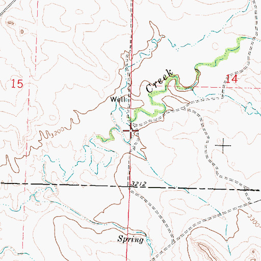 Topographic Map of 02N37E14CBCC01 Spring, MT
