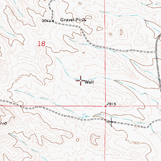 Topographic Map of 02N51E18DDBA01 Well, MT