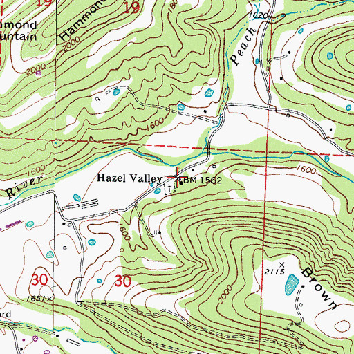 Topographic Map of Hazel Valley School (historical), AR