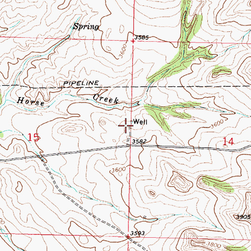 Topographic Map of 02N38E15ADDA01 Well, MT