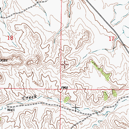 Topographic Map of 02N47E32BBBC01 Well, MT