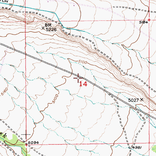 Topographic Map of 02N13E14____01 Well, MT
