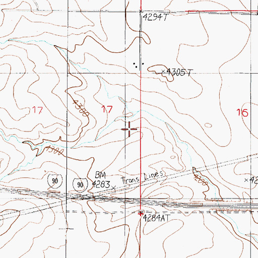 Topographic Map of 02N01E17DAAD01 Well, MT