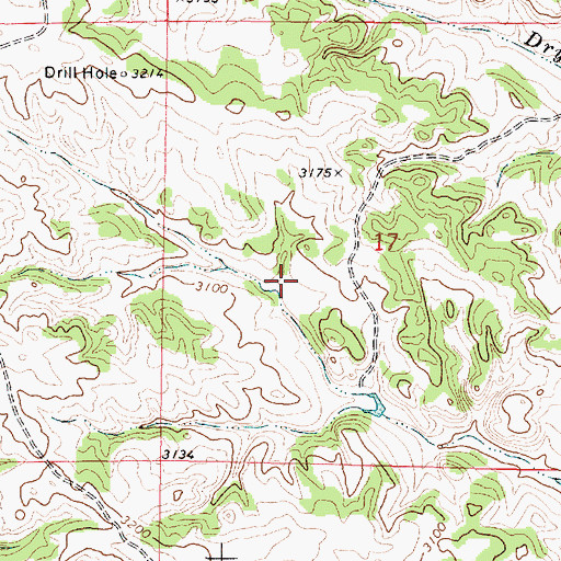 Topographic Map of 02N44E17CABC01 Well, MT
